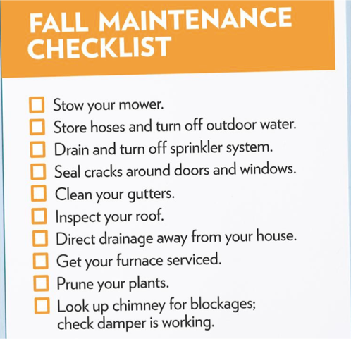 fall maintenace checklist